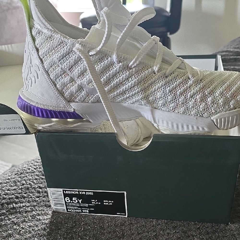 Nike LeBron XVI - White with Purple Highlights